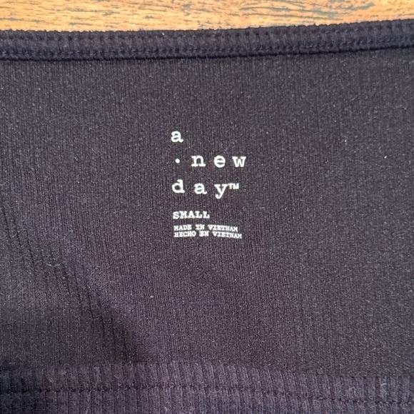 A New Day Black Long Sleeve Ribbed One Piece - Picture 2 of 6